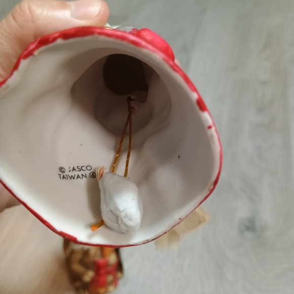 Vintage Christmas Critter Bells Porcelain Dog Mouse Set Of 2 Bisque 4 Inch - Picture 6 of 7